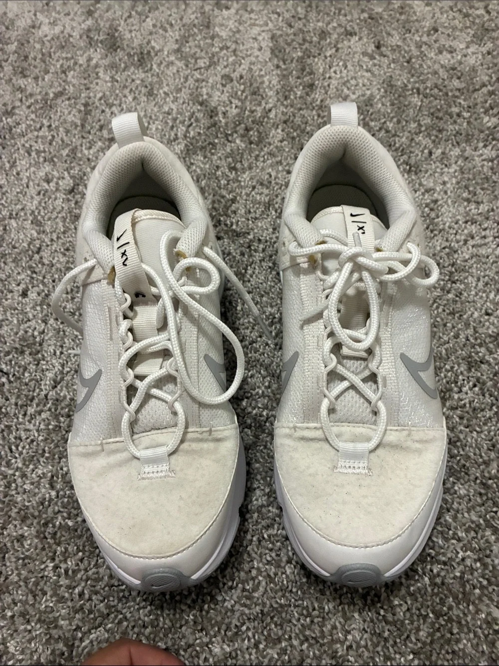 Nike Women’s White and Light Gray Air Max-Style Lace-Up Sneakers